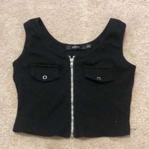 LF Black Cropped Tank